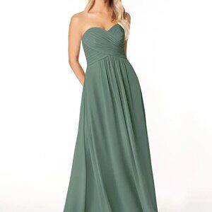 Azazie Yazmin Bridesmaid Dress Size A0 Eucalyptus